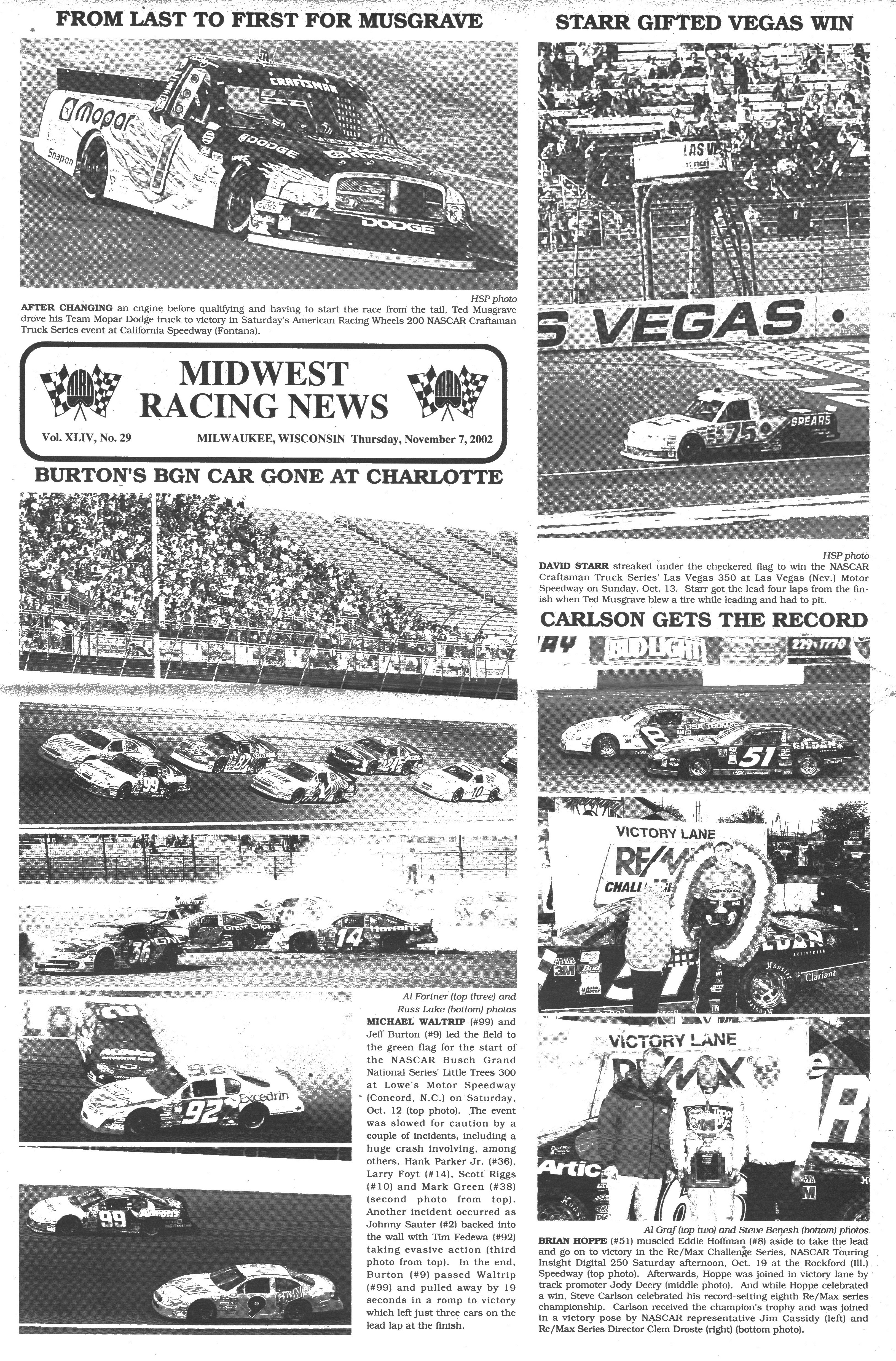 Midwest Racing News back cover