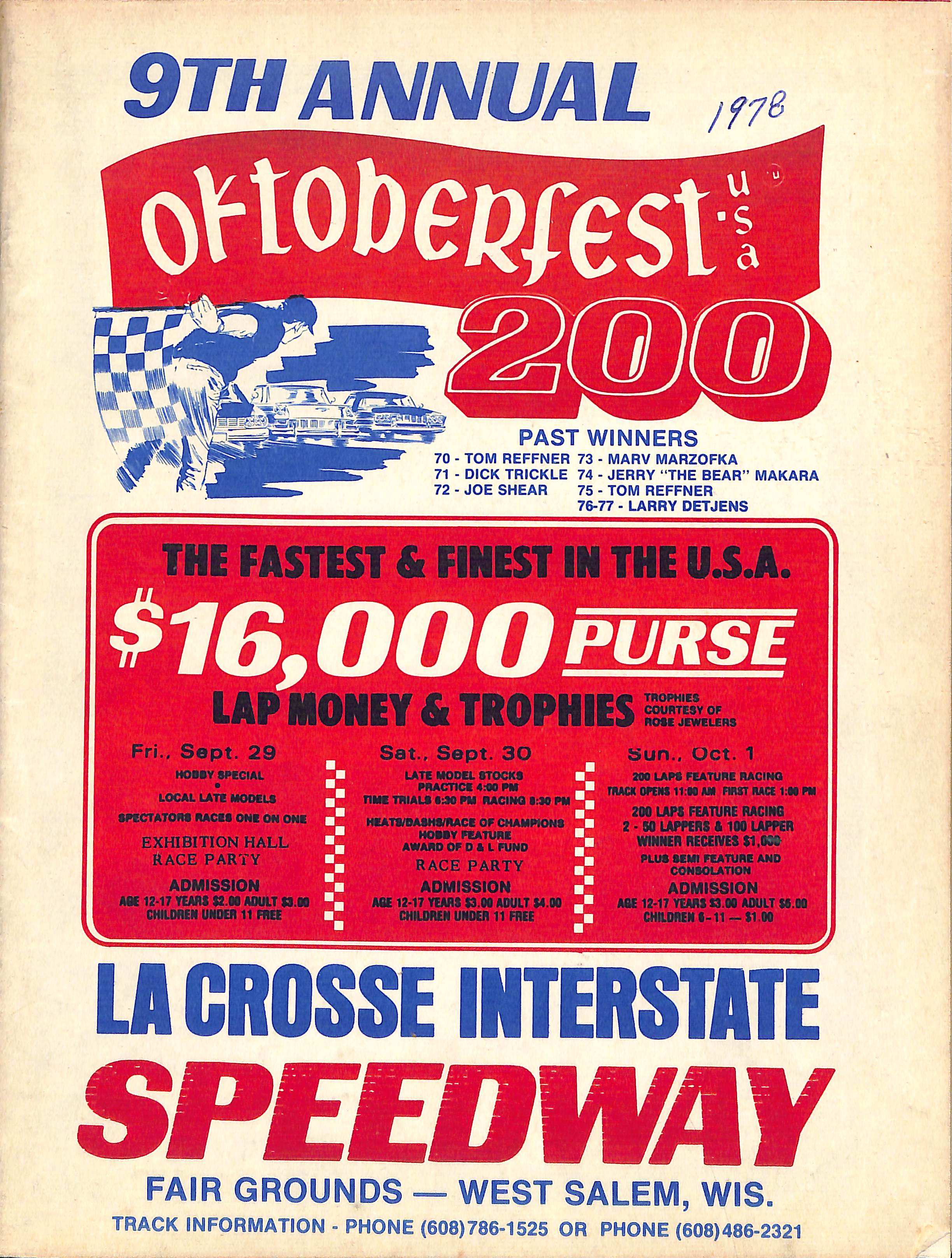 1978 LaCrosse Interstate Speedway Yearbook
