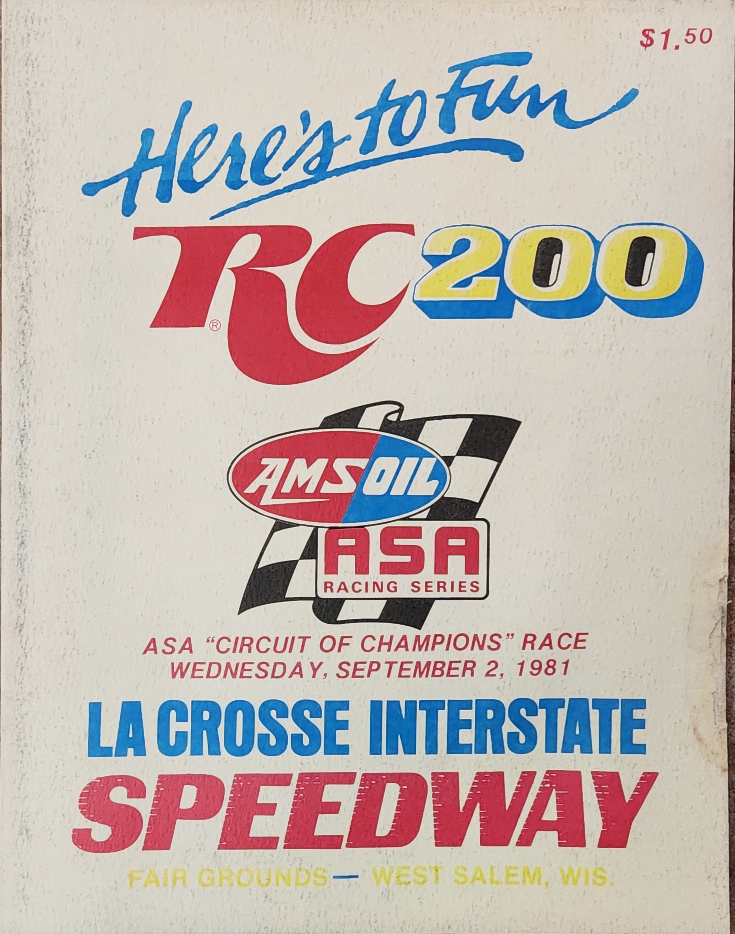 1981 LaCrosse Interstate Speedway RC 200 Program