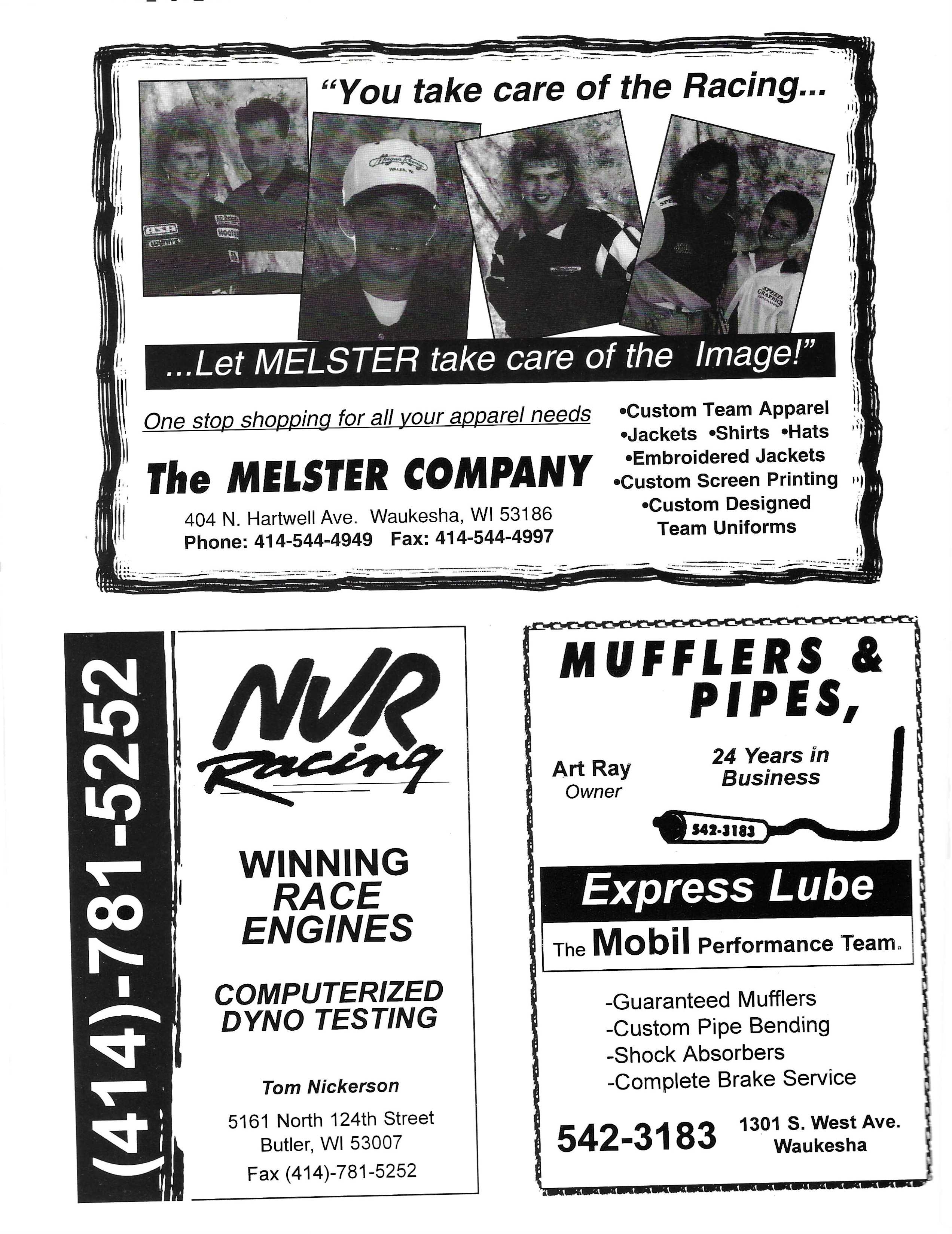 1996 Slinger Speedway Yearbook page 7