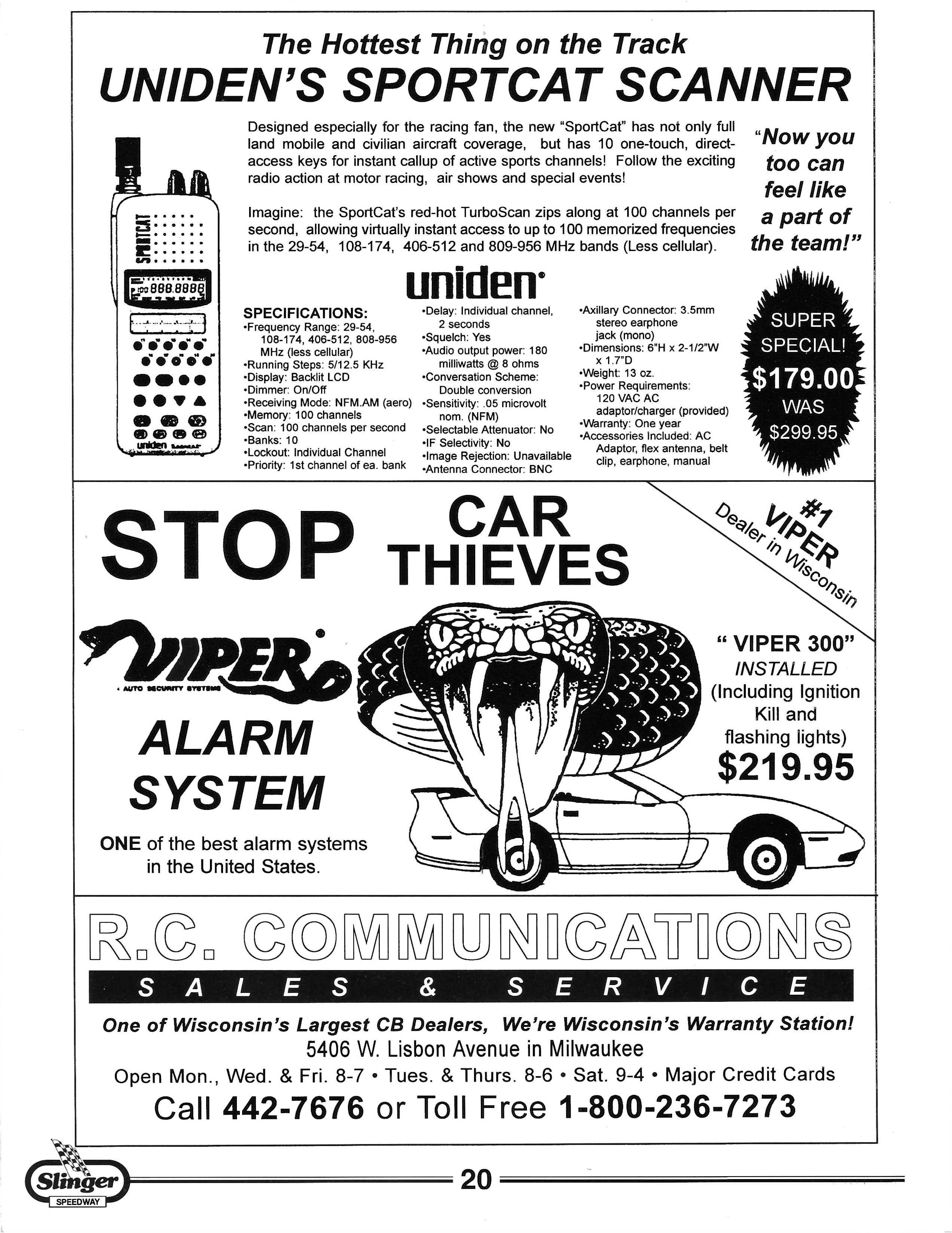1996 Slinger Speedway Yearbook page 23