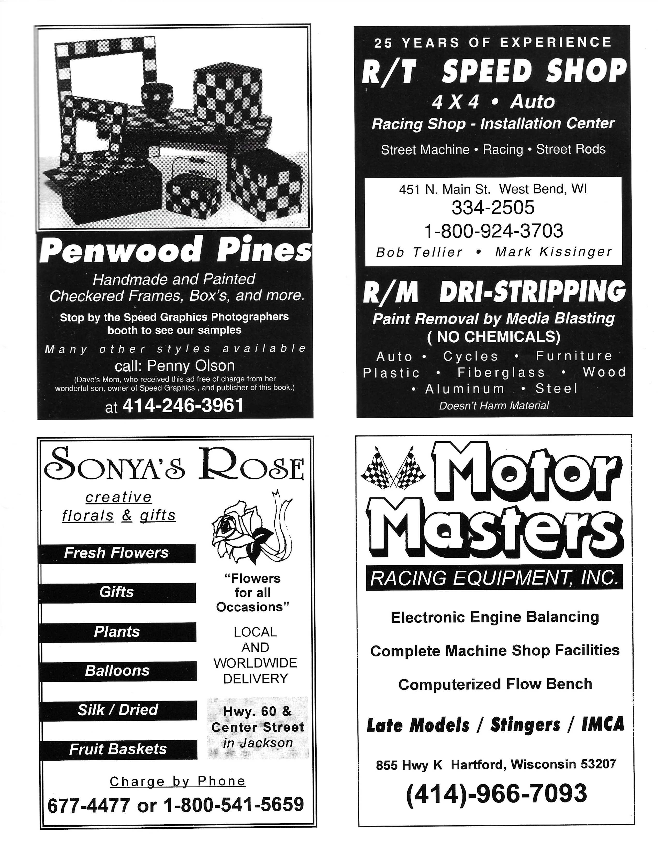 1996 Slinger Speedway Yearbook page 24