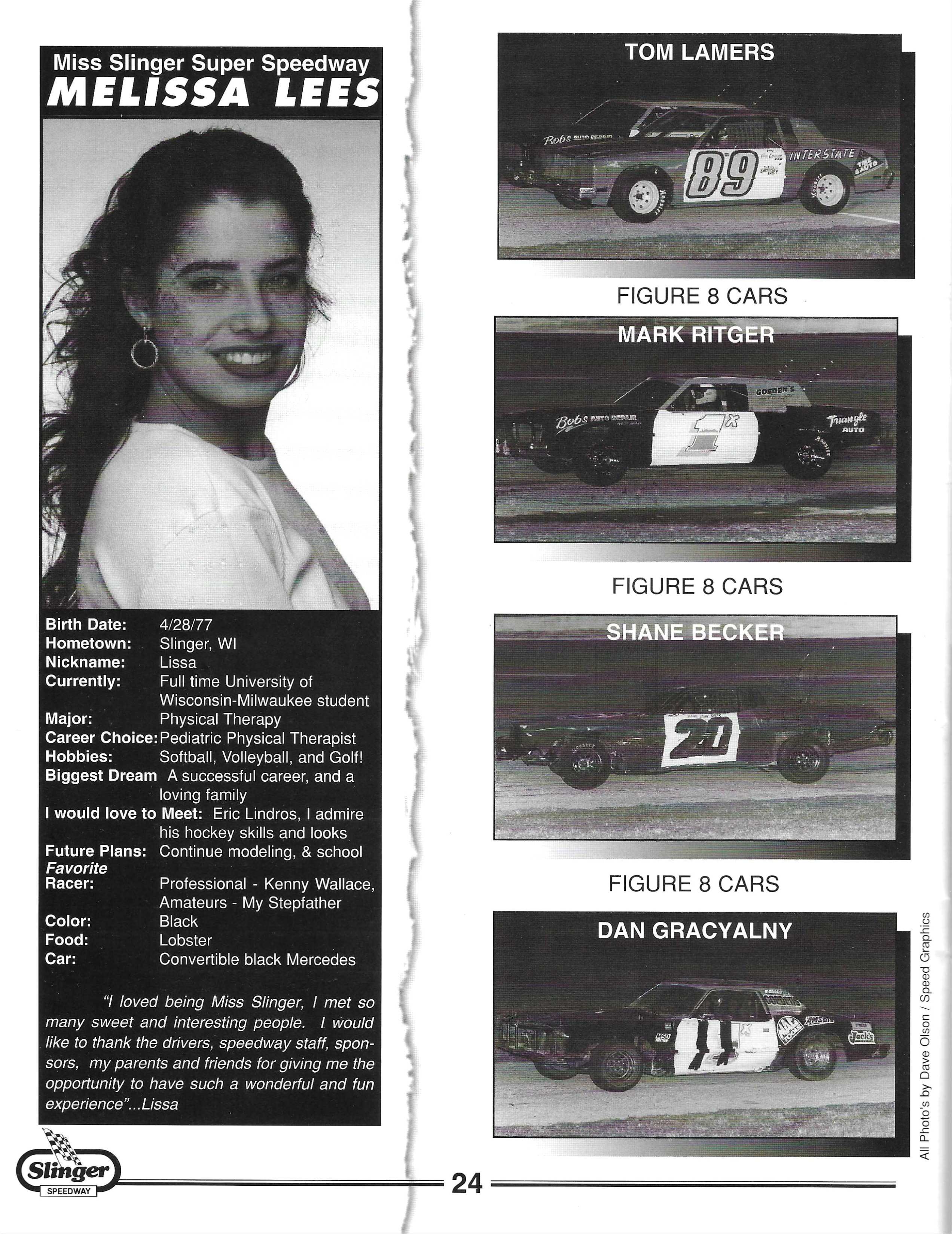 1996 Slinger Speedway Yearbook page 27