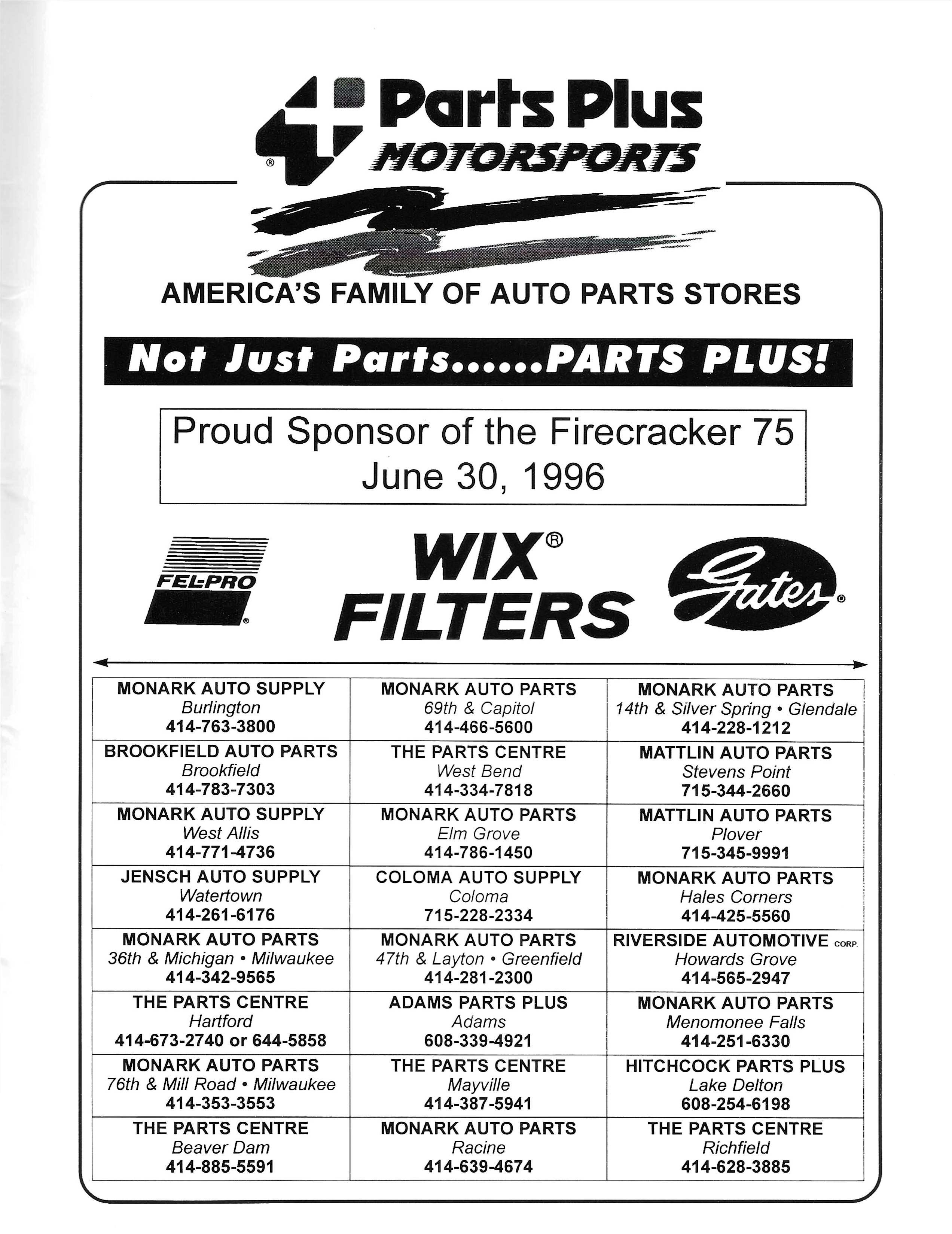 1996 Slinger Speedway Yearbook page 28